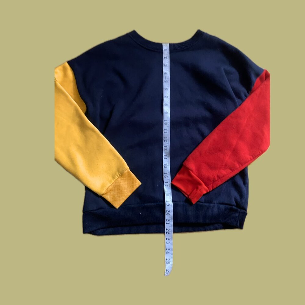 Tri Colour Pattern Block Crewneck Sweatshirt - Picture 2 of 8